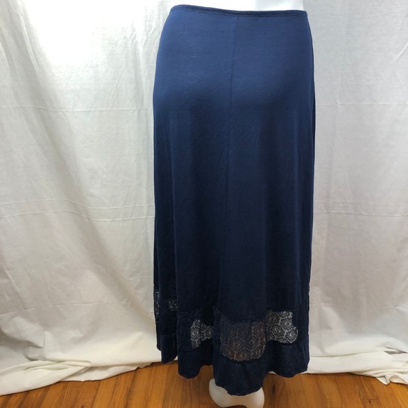 Dynamite Navy Blue Maxi Skirt w/ Crochet Detail - Picture 3 of 6